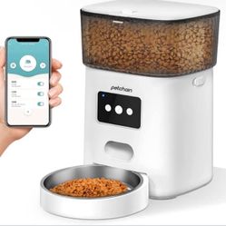  Automatic Cat Feeder, 4L WiFi Pet Food Dispenser for Cats and Dogs APP Control Auto Pet Feeder Up to 20 Portions15 Meals per Day Low Food Alarm White