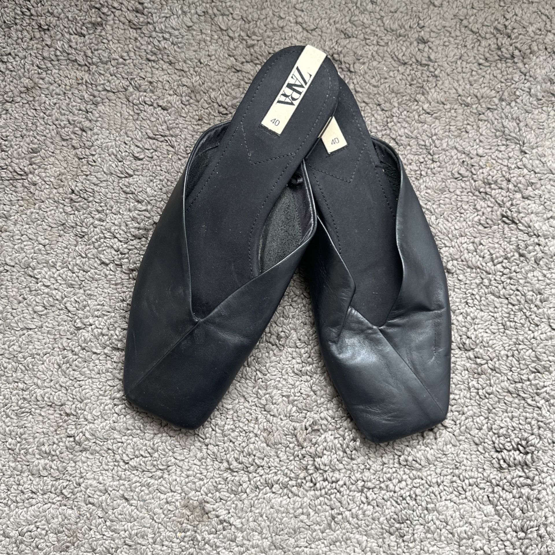 Zara Leather Slides Size EU 40/US 9
