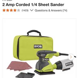 Ryobi 2amp Palm Sander in Bag - New