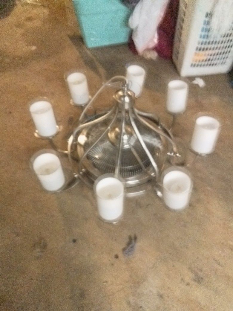 2- 36 inch Diameter Ceiling Fan Light Fixture with Accessories. 8 lights. Remotes. lightbulbs. New/ Unused. 1- 250 ea. Or 2 - 500.;Retail. For 1200