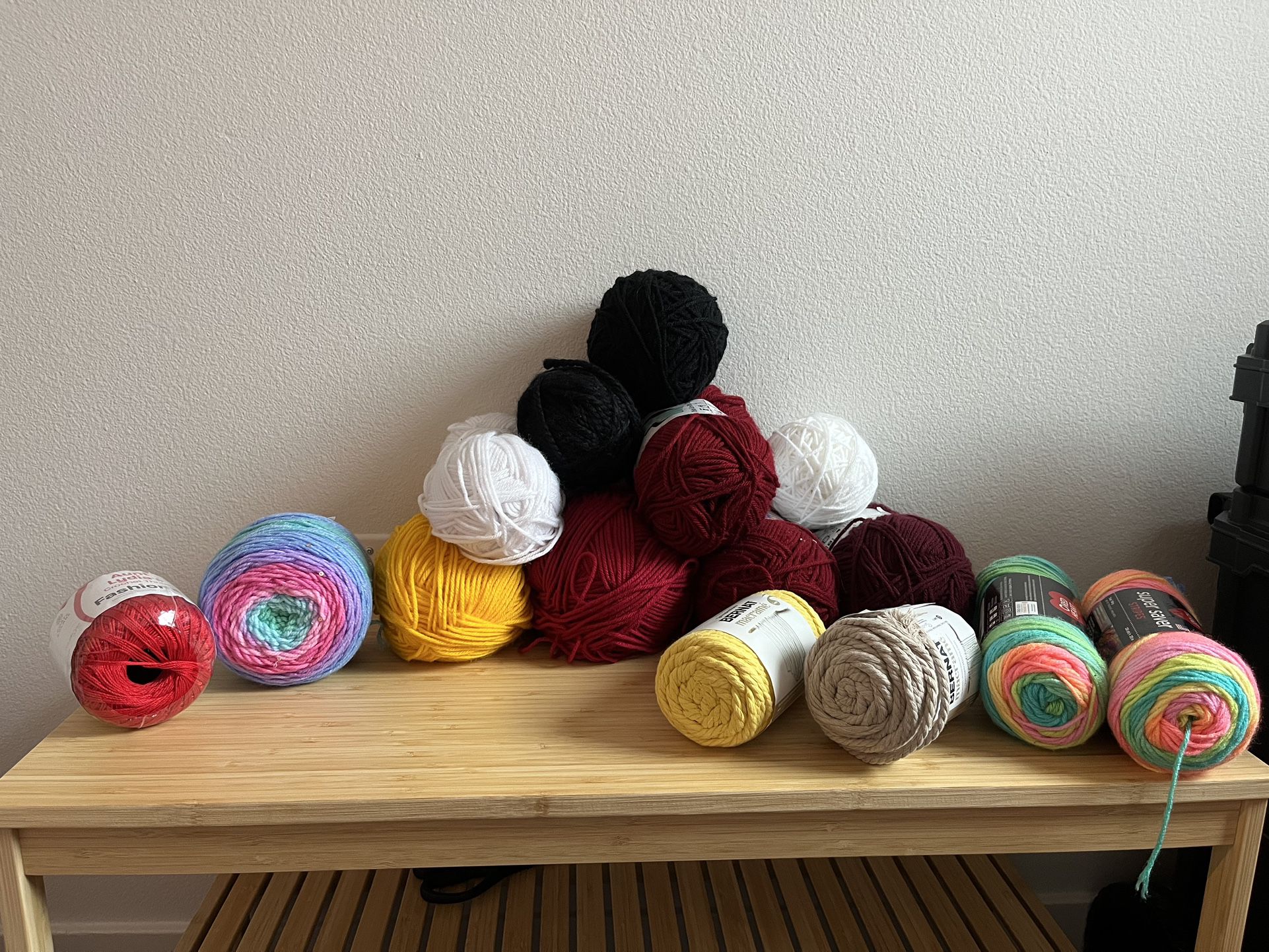 Assorted Yarn, Including Some Macrame Rope And Lace Making String 