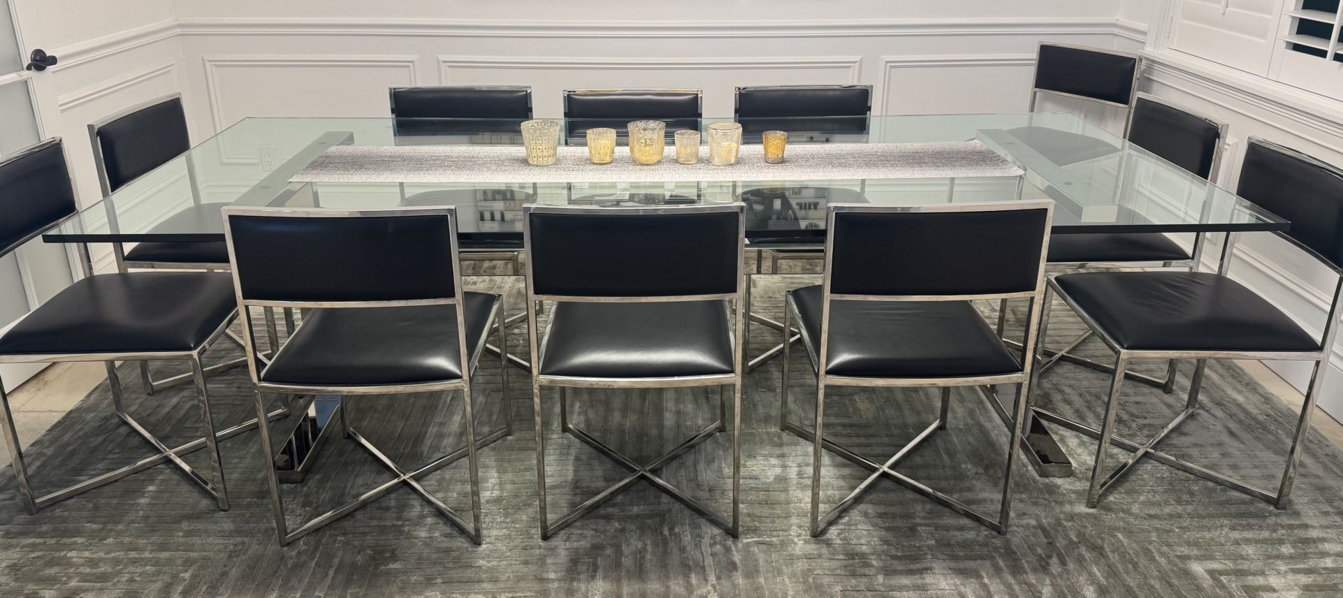 Williams Sonoma Glass Dining Table