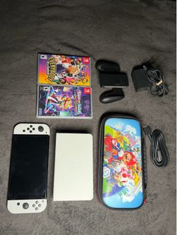 Nintendo Switch OLED Model Handheld Console - 64GB White /Games/128gb Mem card