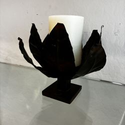 Jan Barboglio (2) Hand Forged Metal Candle Holder 