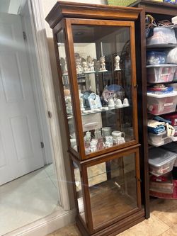 Wood and Glass Curio Display Cabinet