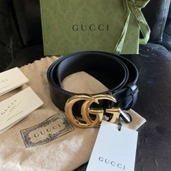 GG Marmont Leather Belt (Gucci)