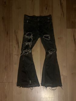 Custom Black Flared Jeans