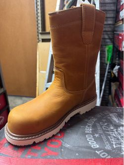 Work boots brown #8 extra wide $88 steel toe