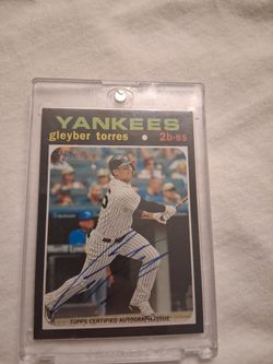 2020 Gleyber Torres,  Topps Certified Autograph Issue, # ROT-GT Authenticity Card By Topps, Blue Ink