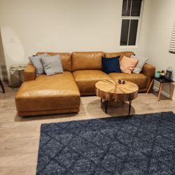 Living Room Leather Couch 