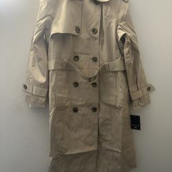 London Fog Women's Hooded Belted Maxi Trench Coat
