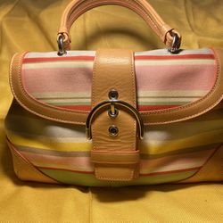 Coach Colorful Striped Tote Purse 