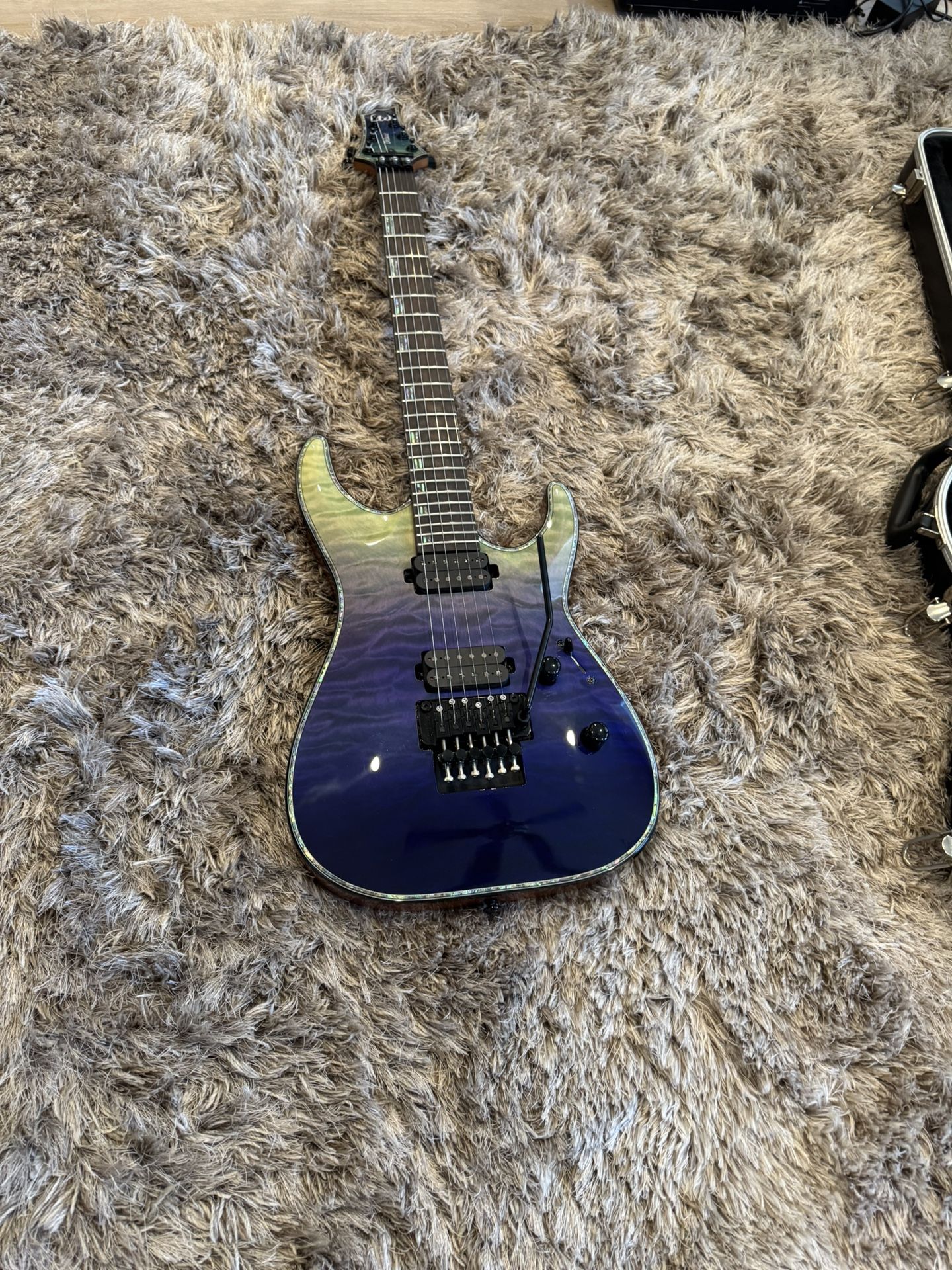 ESP LTD H-1001 FR QM – Violet Shadow Fade | Pro Setup | Floyd Rose | Duncan Pickups | Hard Case