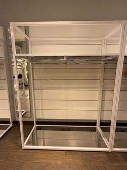 White Metal Retail Clothing Display Rack