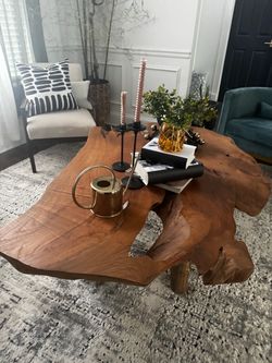 Live Edge Wood Slab Coffee Table