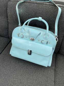 Mcklein Roseville Beautiful Blue Wheeled Detachable Briefcase Laptop Office Suitcase 