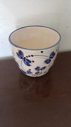 Vintage Blue And White Floral Bowl, Vase