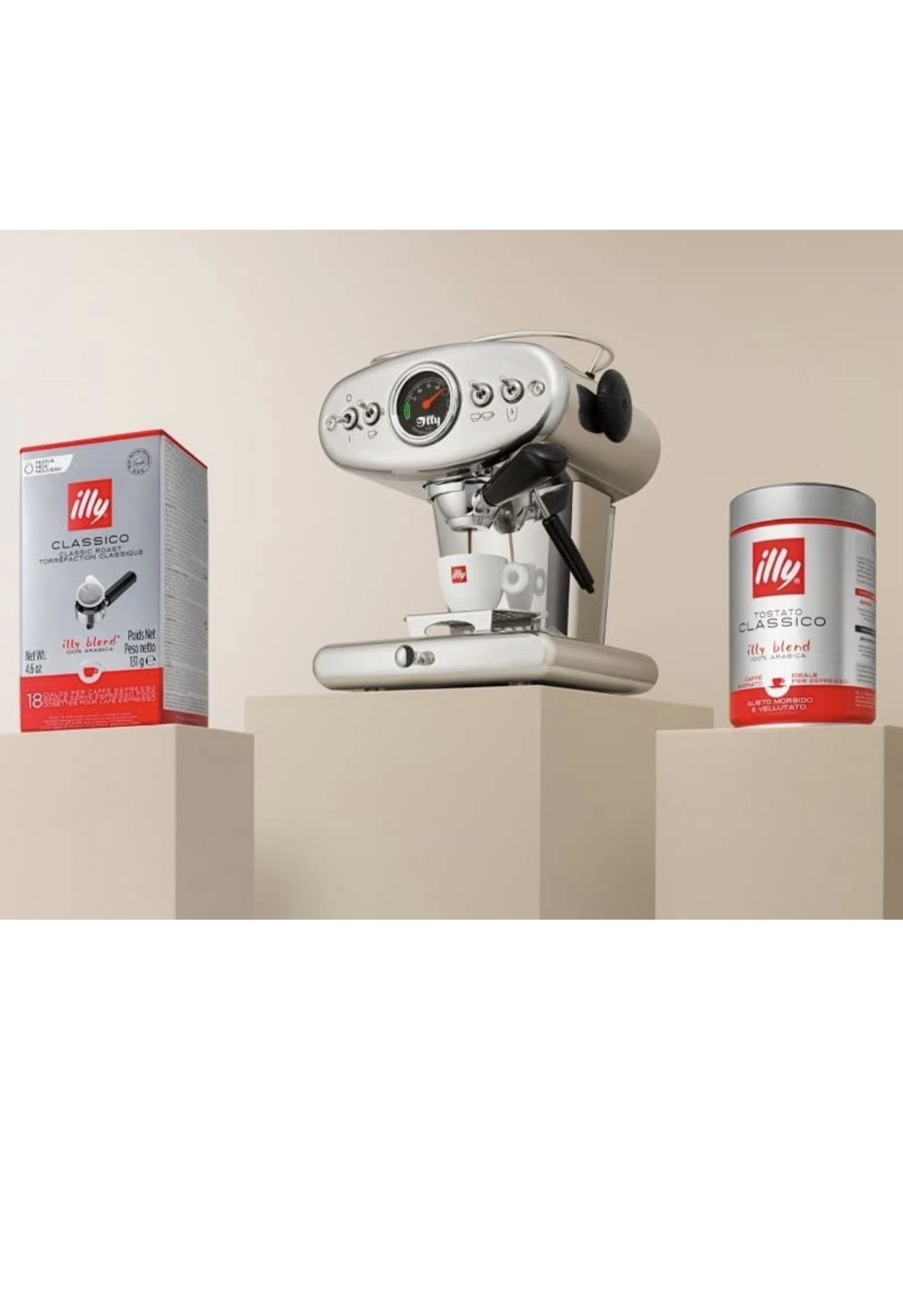 Illy X1 Anniversary ESE & Ground Espresso Machine (Stainless Steel) for