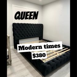Queen bed frame only / mattress sold separately