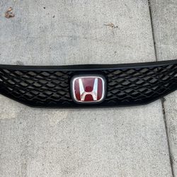 8th Gen Honda Civic Grille W Red Oem Emblem 