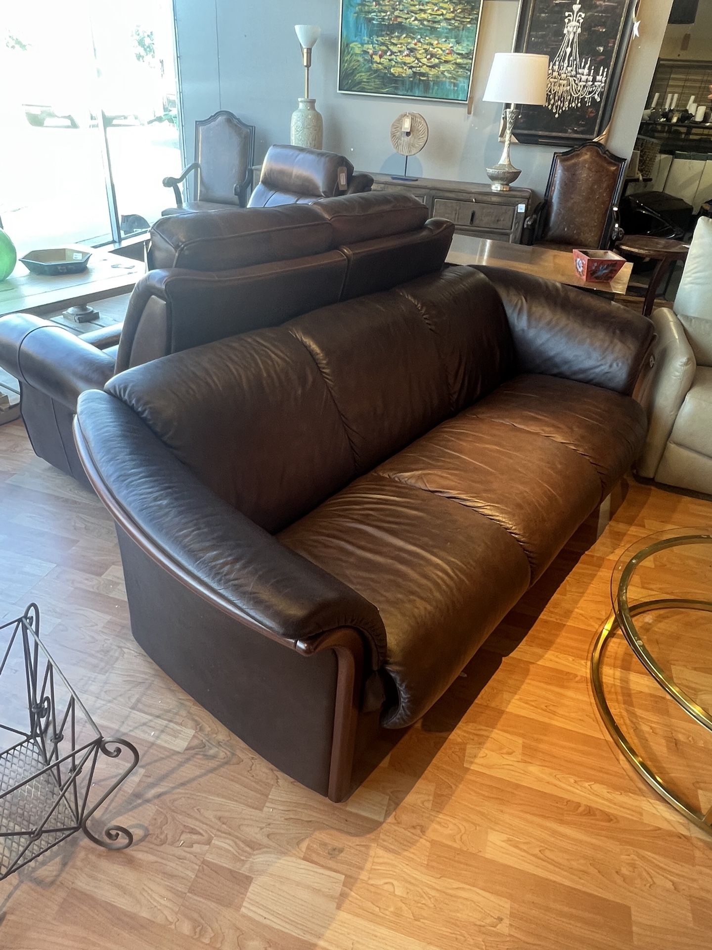 SOFA: Ekornes Stressless Manhattan Leather Sofa 86 AS IS SKU QQ6L7A