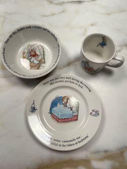 Wedgwood Beatrix Potter 3-piece child’s dining set (bowl, plate, mug)