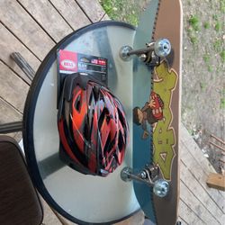 Skateboard And New Helmet