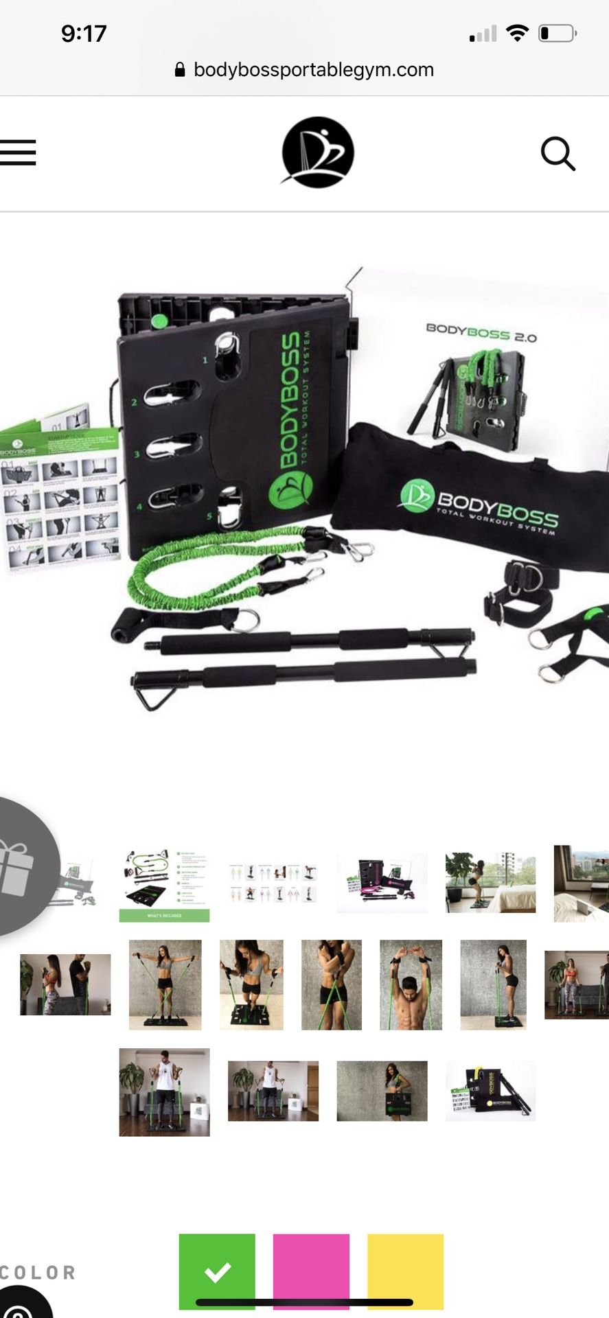 BodyBoss 2.0 full portable home gym.