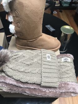 Uggs with hat and scarf