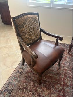 Leather arm chair