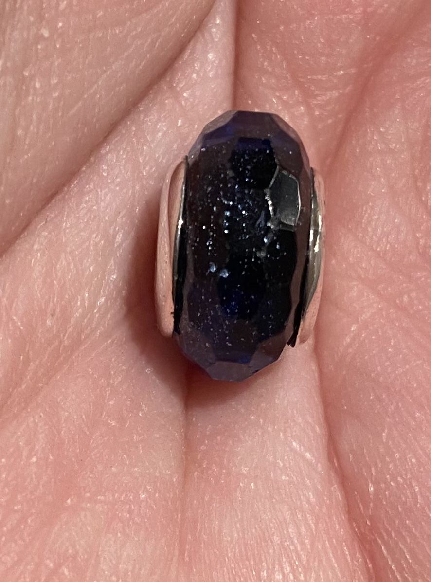 Blue Galaxy silver Charm S925