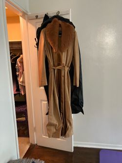Full length leather coat