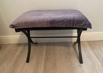 Wrought Iron Bench With Velvet Cushion 24”x18”x17”