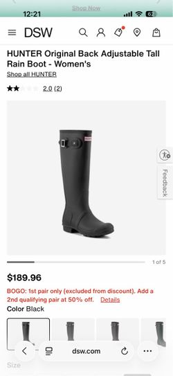 Hunter Original Tall Rain Boot Women's Black
