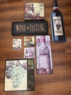 Wine-Themed Wall Decor and Accessories Bundle