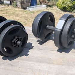 Adjustable Dumbbell Pair - 60 lb Set (4x 5 lb & 4 2.5lb) with 4 Plates Each