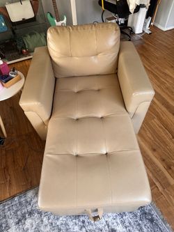 Beige Storage Chaise Lounge