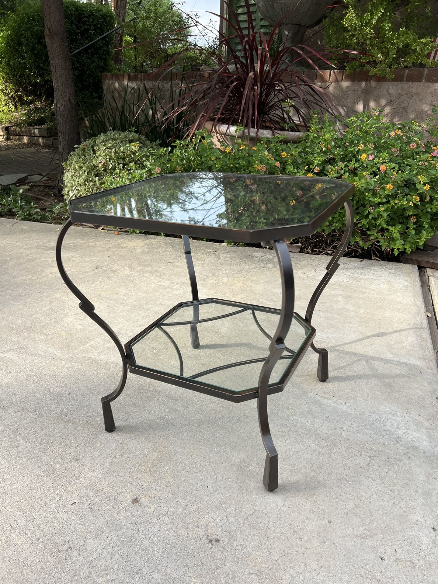 Square Glass End Table