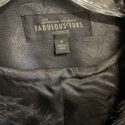 “fabulous furs” faux fur and leather vest Thumbnail