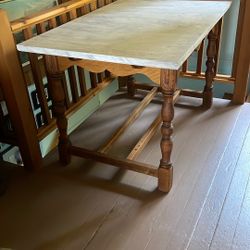 Antique Table With Marble Top 