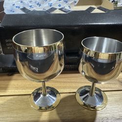 Zepter steel Golden Wine glasses 