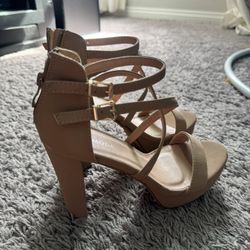 Top Moda Nude Platform Heels