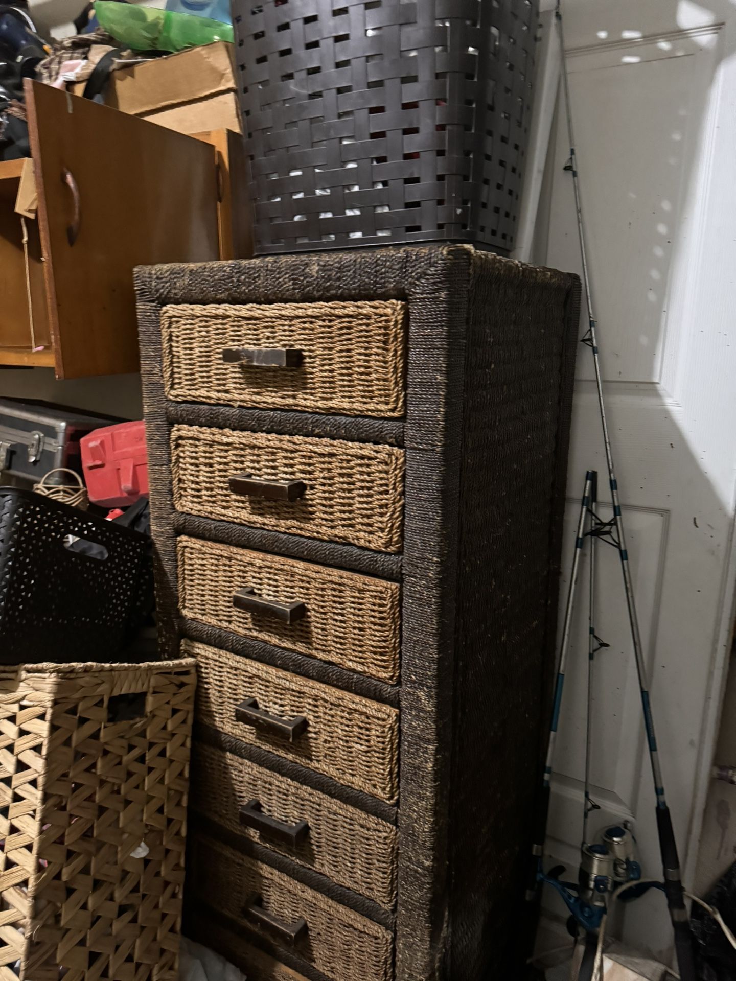 Antique Wicker Draw Chest