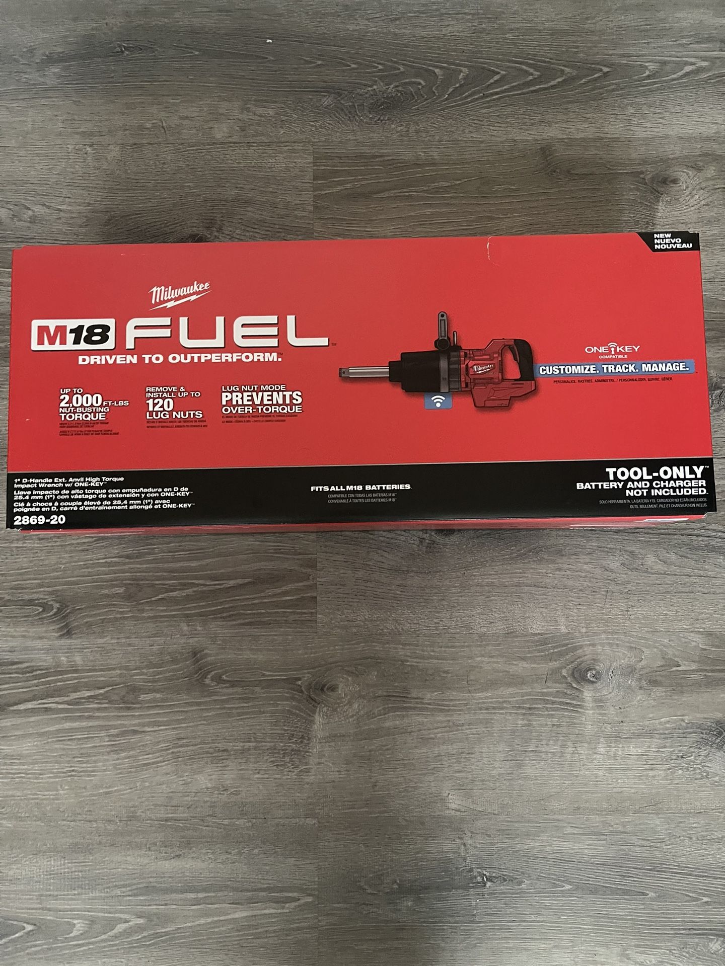 M18 FUEL 18V Lithium-lon Brushless Cordless 1 in. Impact Wrench Extended Reach D-Handle (Tool-Only)