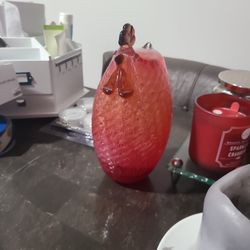 Vintage Pier 1  Handblown Art Glass Rooster / Chicken Sculpture