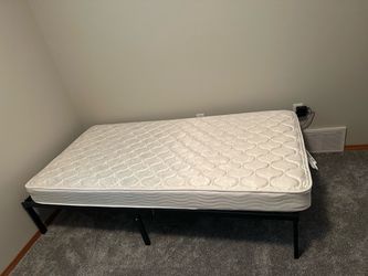 Mattress with Black Metal Bed Frame