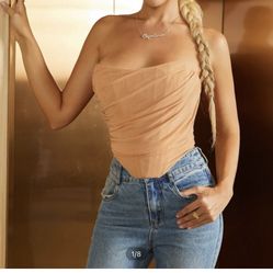 Never Worn Corset Top Khaki Sz L