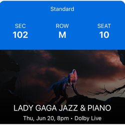 Lady Gaga Concert, Jazz & Piano, Vegas June 20