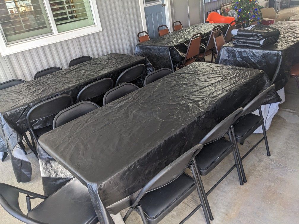 Folding Tables 6' (4) And Padded Chairs (29)
