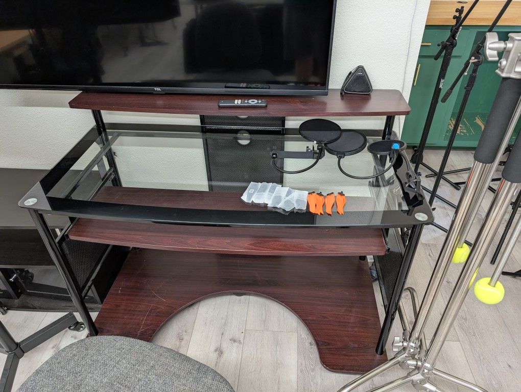 Glass And Wood Desk
